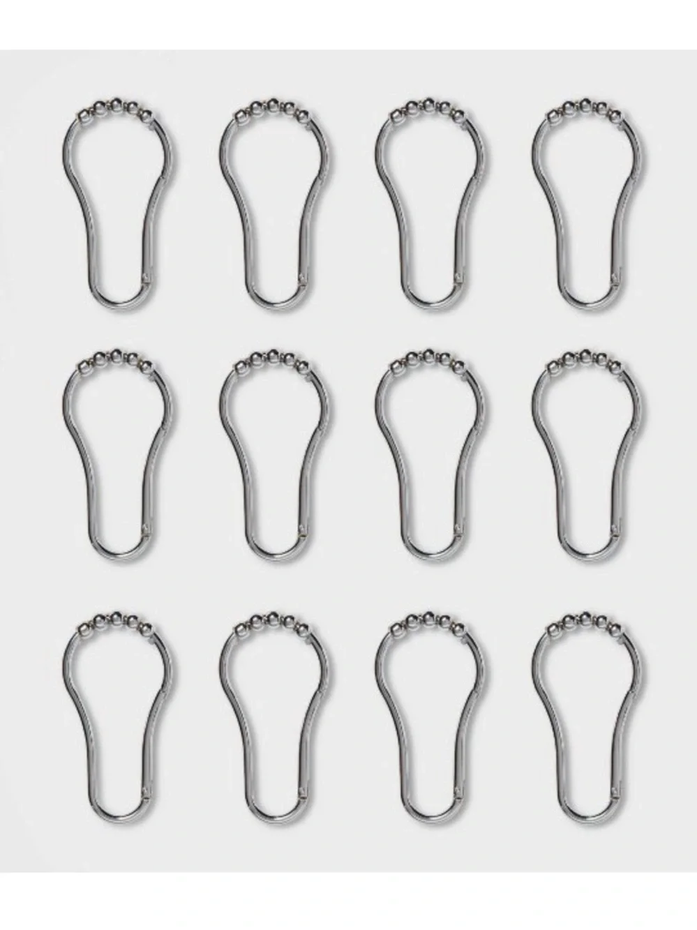 THRESHOLD NWT 12pc v Hook Shower Curtain Rings -Chrome